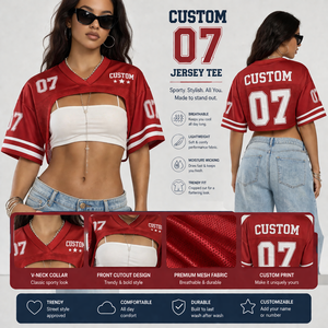 Camiseta Deportiva sin Mangas para Mujer, Estilo Fútbol Americano, Corte Ajustado, con Número Estampado, Venta al Por Mayor - Product Image 6