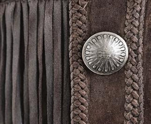 Chaqueta de Cuero Genuino para Hombre, Hecha a Mano, Estilo Vaquero Occidental Vintage con Flecos, Patrón Bordado y Logotipo Personalizado - Product Image 5