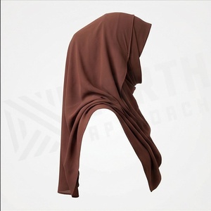 Hiyab de poliéster de color sólido para mujer, tela de chifón transpirable, para uso diario, pañuelo étnico de Oriente Medio. - Product Image 3