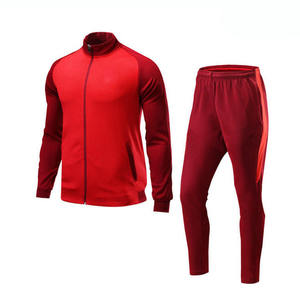 Conjunto Deportivo para Hombre, Chaqueta con Cierre Completo y Bloques de Color Azul y Rojo, Bolsillos Laterales, Secado Rápido, Poliéster, Ropa de Otoño - Product Image 2