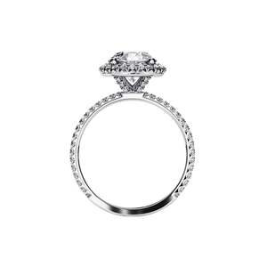 Anillo de compromiso con diamante de talla brillante redonda, engaste de púas chapado, banda floral para mujer, certificado IGI - Product Image 6