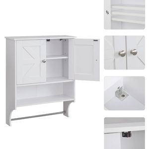 Mobiletto da bagno in stile rustico da posizionare sopra il WC, con 2 ante e ripiani regolabili, 21.65 x 7.1 x 27.6 pollici - Product Image 4
