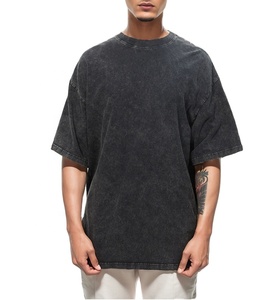 เสื้อยืดโอเวอร์ไซส์สไตล์วินเทจสำหรับทุกเพศ ผ้าคอตตอนถักเนื้อหนา 100% ซักย้อมสีแบบแอซิดวอช ไม่หดตัว แขนสั้น สตรีทแวร์ - Product Image 2