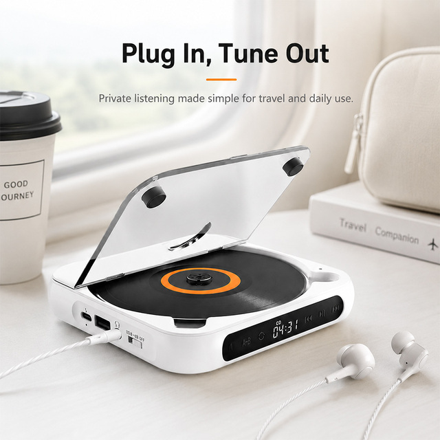 Rechargeable Portable CD Player with Blue Tooth USB Playback for Home HiFi Audio Setup Travel China OEM Factory