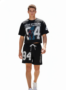 Ensemble 2 pièces pour homme, t-shirt à manches courtes décontracté imprimé et ensemble de survêtement - Product Image 6