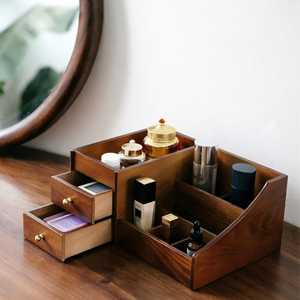 Organisateur de maquillage en bois abordable pour cosmétiques, rouges à lèvres, pinceaux et accessoires de beauté - Product Image 4