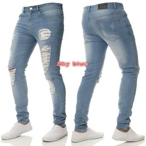 Pantalones Vaqueros Negros Ajustados, Desgastados y Rotos, de Cinco Bolsillos, Cintura Media, Largos, Estilo Casual, para Otoño - Product Image 5