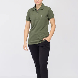 Women's Cotton Polo Top Solid Pattern <b>Short</b> <b>Sleeve</b> Breathable Casual Knitted Shirt <b>Button</b> <b>Up</b> Summer 2026 - Product Image 3