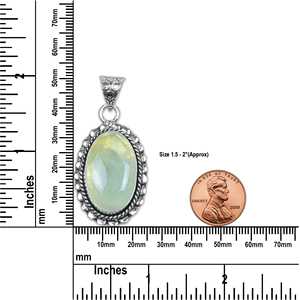 จี้เพรนไนต์ดีไซน์เนอร์ ทำด้วยมือจากทองเหลืองชุบเงิน วินเทจ ดีไซน์/ขนาดหลากหลาย พลอยสำหรับผู้หญิง ของขวัญวันครบรอบ - Product Image 4