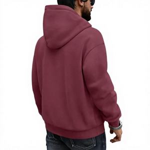 Sweat-shirt à capuche pour homme en tissu épais 350GSM, couleur unie, coupe ample, veste à capuche pour streetwear - Product Image 5