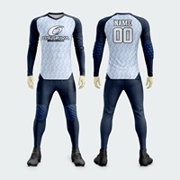 Tenue de Gardien de But de Football 2026 Rembourrée à Manches Longues et Pantalon, Personnalisable, Qualité Supérieure, Imprimée par Transfert Thermique, Respirante, Partie Avant