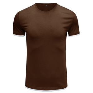 Athletic performance fit Reinforced double stitching Flatlock seams for comfort Stretch collar with OEM High Quality Men - Product Image 1