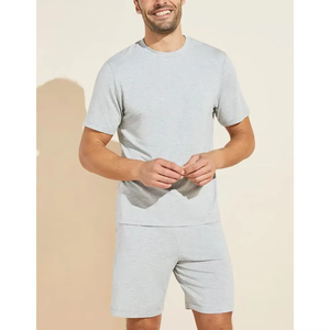 Conjunto de Camiseta y Pantalones Cortos Deportivos de Verano para Hombre, Transpirables, Estampados, de Punto, de Secado Rápido, Material de Algodón y Poliéster, Venta al Por Mayor OEM - Product Image 4