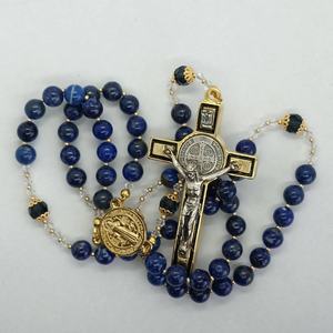 Collier de garde religieux catholique personnalisé, Croix de Saint Benoît militaire d'église, Chapelets de combat - Product Image 2