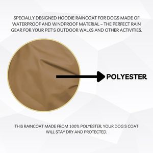 Adjustable Foldable Portable <b>Waterproof</b> Lightweight <b>Dog</b> Raincoat 100% Polyester All Seasons Hoodie for Medium/Large <b>Dogs</b> - Product Image 2