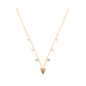 Pendentif Cœur en Or Jaune avec Diamant Rond Brillant et Accent en Diamant de Laboratoire, Tendance Femme, 14K, 3.74g, Usage Quotidien - Product Image 1