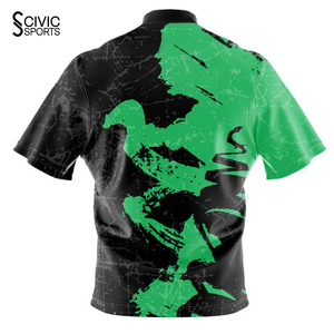 Custom Design Your Own Sublimated 100% Polyester 3D <b>Mens</b> Vintage Button <b>Compressed</b> ODM Leopard Short Sleeve Bowling <b>Shirt</b> - Product Image 6