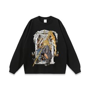 T-shirts délavés et vieillis à l'effigie de personnages de dessins animés et d'anime japonais pour hommes et femmes, t-shirts amples tendance hip-hop chinois - Product Image 5