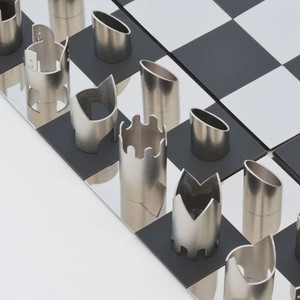 Pièces d'échecs modernes en métal, classiques et artistiques, vente en gros, design de luxe contemporain, jeu de stratégie - Product Image 4