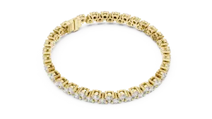 Bracelet tennis en or massif 18 carats avec fermoir à maillons, serti de diamants de laboratoire ronds brillants de 6,2 carats, pour femme, bijoux fins. - Product Image 2