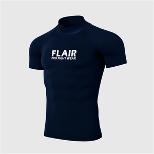 Chemise de compression à manches raglan bleu marine pour homme Flair, séchage rapide, coupe ajustée, col rond, sous-vêtement sportif - Product Image 5