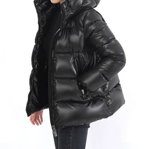 Women's Black <b>Quilted</b> Puffer <b>Jacket</b> With Fur Hood Zipper Closure Winter Coat Full Sleeve Regular Length Thick Warm Outerwear - Product Image 3