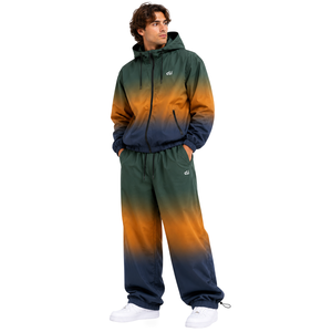 Ensemble de jogging pour homme personnalisé par sublimation, veste coupe-vent à capuche dégradée, pantalon de jogging à jambes larges, ensemble 2 pièces streetwear - Product Image 3