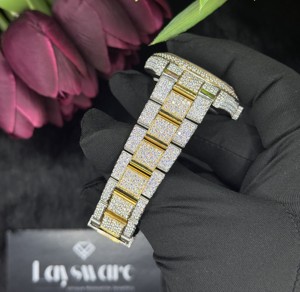 Reloj de Lujo con Diamantes Moissanite VVS Brillantes, Cristal Analógico, Mecánico Automático, Resistente al Agua, Unisex, Correa de Acero Inoxidable, Estilo Hip Hop - Product Image 4