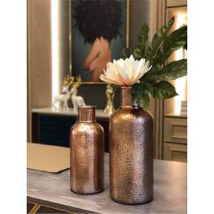 Juego de Jarrones de Metal Dorado de Lujo, Estilo Nórdico, Maceta para Decoración del Hogar, Centro de Mesa Geométrico de Latón Moderno para Bodas, Venta al por Mayor - Product Image 4