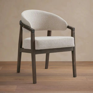 Chaise de salle à manger minimaliste en teck massif avec assise rembourrée, mobilier moderne pour restaurant, hôtel et projets d'aménagement intérieur - Product Image 2