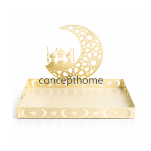 Centre de table décoratif en métal de grande taille pour la table à manger, pour la célébration de l'Aïd et la décoration de la maison pour les fêtes islamiques. - Product Image 2