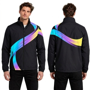 Chaquetas Cortavientos Rainbow Wave Streak, Duraderas, Resistentes al Viento, de Manga Larga, Cuello Alto, Chaquetas Deportivas de Alta Calidad - Product Image 1