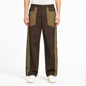Custom Men's Two Tone <b>Cargo</b> Pants Hip Hop Streetwear Side Zipper Straight Leg Techwear Trousers Tactical Multi Pocket Pants - Product Image 1