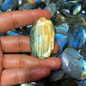 Multi Labradorite Faceted Cut Natural Mix Shape Healing Stone Jewelry Making Flat <b>Back</b> for All Sizes - Product Image 1
