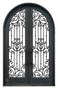 Porte intérieure en verre avec cadre en acier forgé français sur mesure pour projets d'hôtels, villas et écoles - Product Image 4