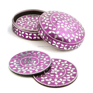 Caja de Metal Hecha a Mano en India con Juego de 2 Cajas con Cuentas para Empaque de Joyería, Caja de Regalo de Lujo para Bodas, Regalos de la India - Product Image 2