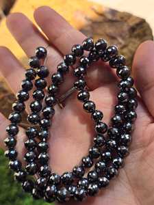 Perlas de diamante moissanita negras de 6.50 mm y 18 pulgadas con corte facetado para la elaboración de joyería - Product Image 2