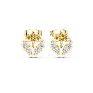 Boucles d'oreilles pendantes en or 14 carats avec perle naturelle et diamant CZ pour fête. - Product Image 5