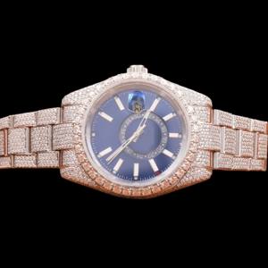 Reloj de Pulsera para Hombre de 41 mm, Colección Hip Hop, Caja de Acero Inoxidable con Logotipo Personalizado, Esfera Completamente Adornada con Diamantes Moissanite - Product Image 5