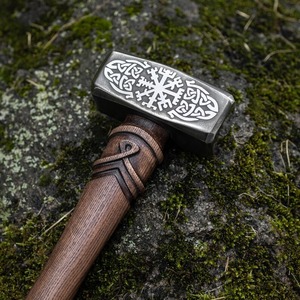 Marteau Viking avec motif de nœuds nordiques, manche en bois, face rectangulaire, qualité DIY - Product Image 6