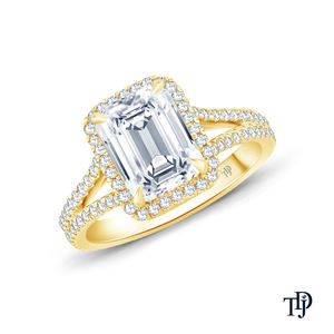 10K Gold <b>Split</b> Shank Halo Accent Diamond (Natural) Engagement <b>Ring</b> With Center Diamond (Natural) OEM Wholesale retail - Product Image 3