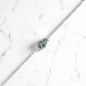 กำไลข้อมือทัวร์มาลีนสีเขียวทรงลูกแพร์ ของแท้รับรองคุณภาพ ของขวัญเครื่องประดับประจำเดือนเกิดสำหรับคนรัก - Product Image 1