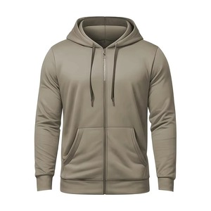 Sudadera con capucha para hombre, diseño nuevo 2026, estilo urbano, corte regular, tejido grueso, con cremallera, antipilling, forro polar sólido para invierno - Product Image 1