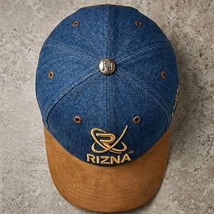 Gorra de Béisbol RIZNA de Mezclilla Twill, 6 Paneles, Ajustable, Unisex, Estilo Casual Vintage, Lavada, con Logotipo Bordado en 3D en el Panel Frontal, Azul, Algodón, Metal - Product Image 4