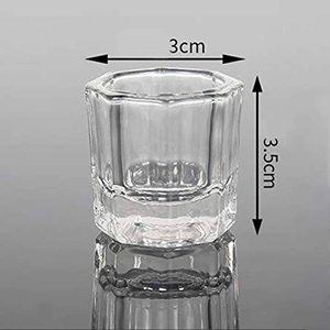 Bol en verre transparent pour liquide acrylique, monomère et poudre pour nail art - Product Image 3