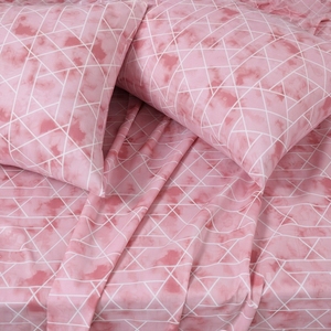 Parure de lit et 2 taies d'oreiller Bloomingdale, imprimé géométrique, 100% coton, 150 fils/cm², qualité A, toutes saisons - Product Image 3