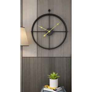 Luxury 60cm Large <b>Wall</b> <b>Clock</b> Modern Minimalist Black Metal Line Design Silent Quartz Movement for Premium Office <b>Decor</b> - Product Image 3
