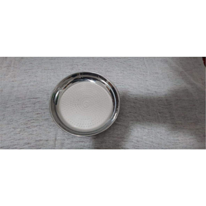Plateau de service rond en métal martelé, plat décoratif en acier inoxydable, plateaux de table basse de luxe, assiette de traiteur pour mariage en gros - Product Image 2