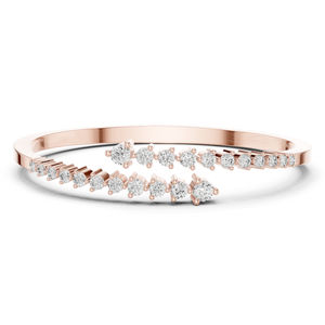 Bracelet de mariée en or blanc 14 carats avec diamant rond cultivé en laboratoire pour femmes |   Diamant Pur Cultivé Nouveau-né - Product Image 2