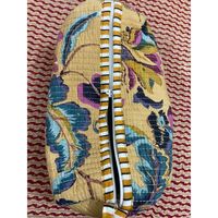 Ensemble de trois pochettes matelassées en coton à imprimé floral, style bohème, avec fermeture à glissière, pour un usage quotidien